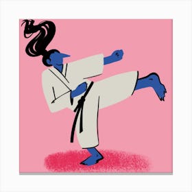 Karate Girl Square Canvas Print