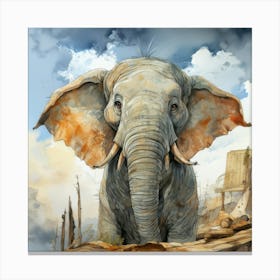 Elephant In The Sky Canvas Print