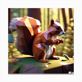 Low Poly Squirrel 1 Canvas Print
