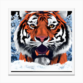 Tiger In The Snow Canvas Print