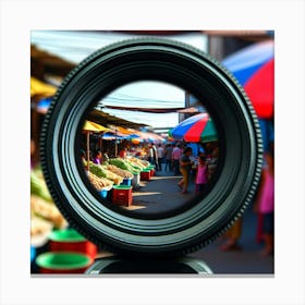 View Of A Camera Lens Canvas Print