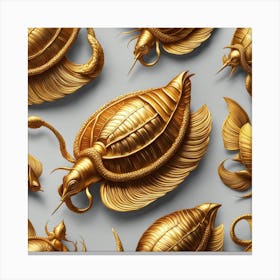 Golden Turtles Canvas Print