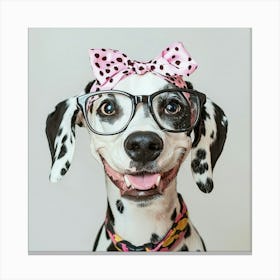 Dalmatian With Glasses Canvas Print