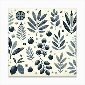 Scandinavian Art, olive berries Canvas Print