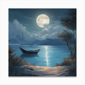 Moonlight On The Water Canvas Print