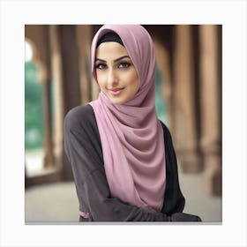 Muslim Woman In Hijab Canvas Print