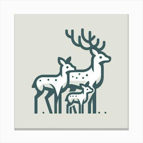 Deer Family Canvas Print