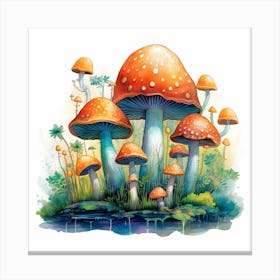 Mushrooms In The Water 2 Canvas Print