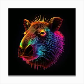 Neon Boar Head 1 Canvas Print