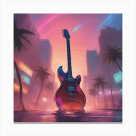 Guitar city Canvas Print