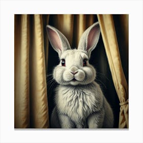 Rabbit In A Curtain Canvas Print