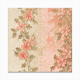 Pink Flowers On Lace Canvas Print