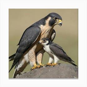 Default An American Peregrine Falcon Feeding Its Young 0 1 Canvas Print