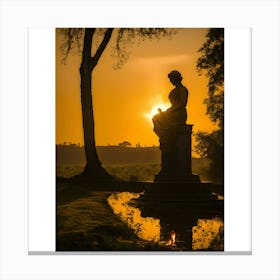 Statue At Sunset Canvas Print