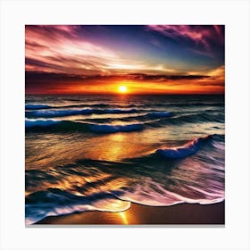 Sunset On The Beach 524 Canvas Print