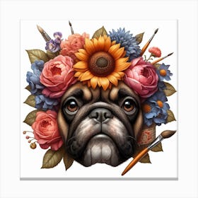 Flower Dog Canvas Print