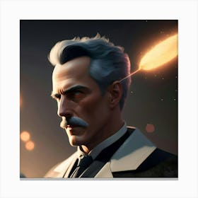 Portrait Of Tesla Canvas Print