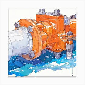 Water Valve Illustration 1 Canvas Print