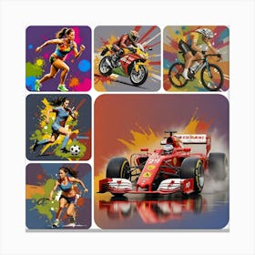 Sports In Action Canvas Print