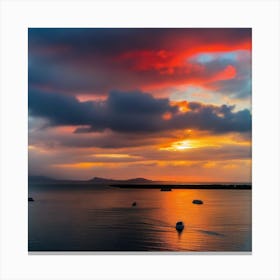 Sunset Over The Sea 2 Canvas Print