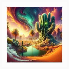 Cactus In The Desert Canvas Print