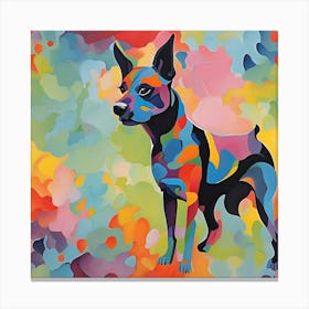 Colorful Abstract Portrait of a Playful Dog Canvas Print