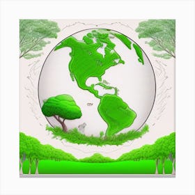 Earth With Trees 1 Canvas Print