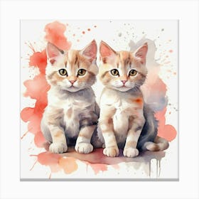 Watercolor Kittens Canvas Print