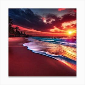 Sunset On The Beach 380 Canvas Print