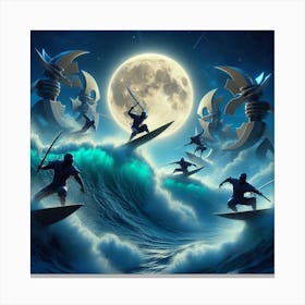 Ninja Surfers Canvas Print