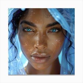 Portrait Of A Woman With Blue Eyes Canvas Print