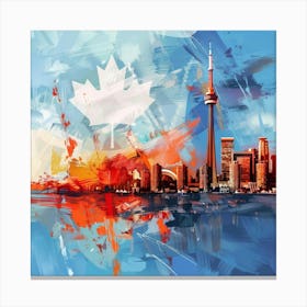 Toronto Skyline Oil Painting Canvas Print