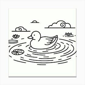 Line Art duck 1 Canvas Print