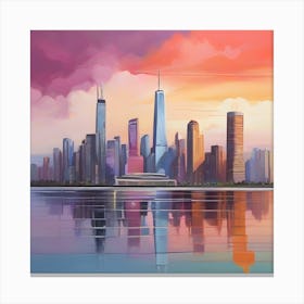 Sunset Over Chicago Canvas Print