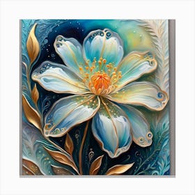 Blue Flower Painting Canvas Print