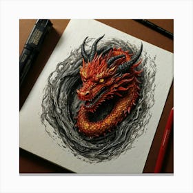 Red Dragon 3 Canvas Print