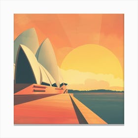 A Sydney Opera House In Sydney Lofi Illustration 1720432824 2 Canvas Print