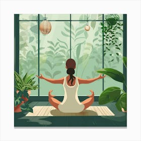 A Yoga Session Vector Design Illustration 1718673770 2 Canvas Print