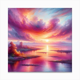 Sunset Over Water Canvas Print