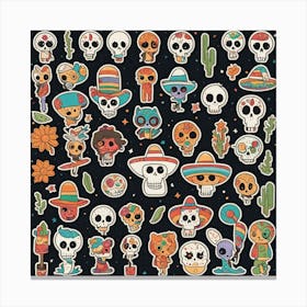 Mexican Skulls 2 Canvas Print