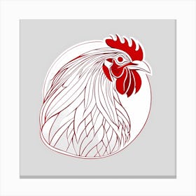 Red Rooster Upscaled Canvas Print