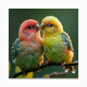 Two Birds In The Rain Canvas Print