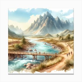 Bridge Over A River Canvas Print