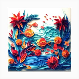 Quilling paper art Canvas Print