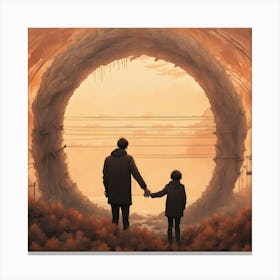 Man And A Child Canvas Print