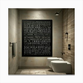 Paris Bathroom Wall Art Canvas Print