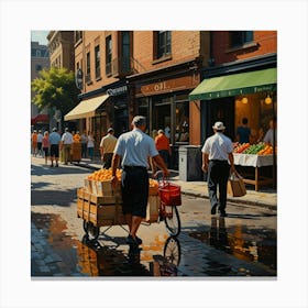 Street Scene In New York City Canvas Print