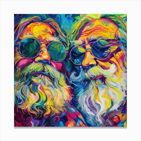 Two Hippie Men with Beards Canvas Print