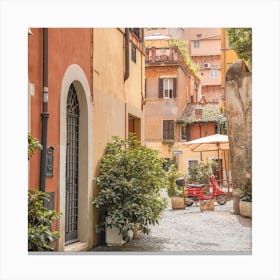 Streets Of Rome Square Canvas Print