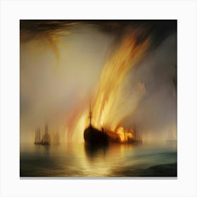 Fire Ship Canvas Print